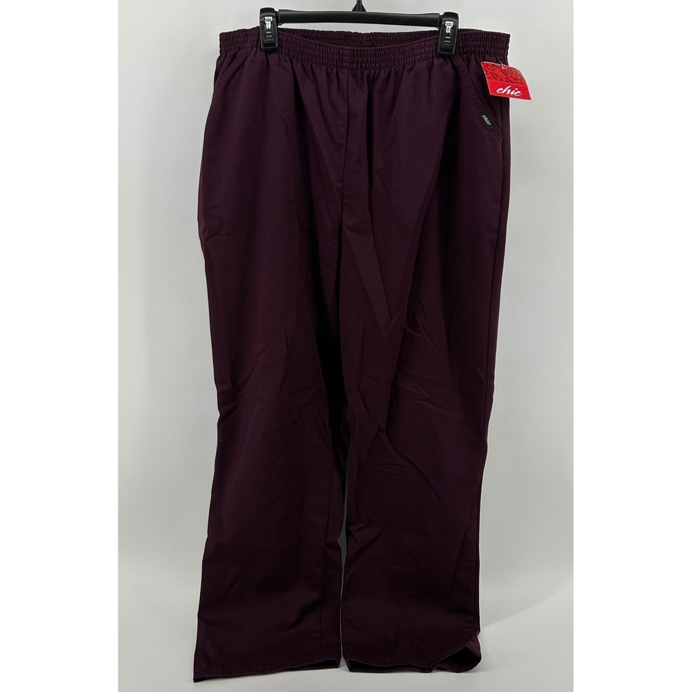 Chic Comfort Collection Burgundy Elastic Waist Pull On Pants 22W NWT Fall Casual